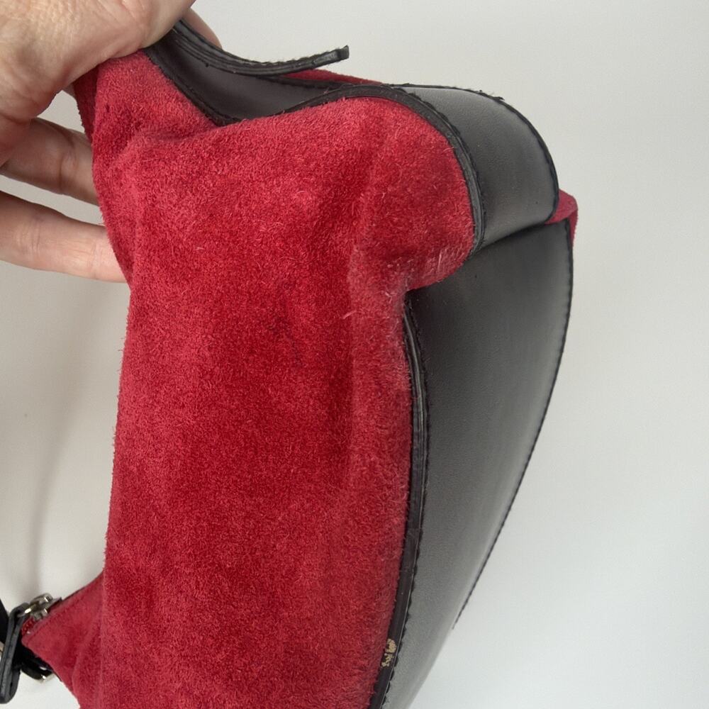 Kathy Ireland Y2K Mini Small Handbag Purse Red Leather Suede - Picture 10 of 16